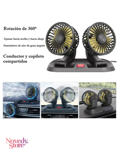 VENTILADOR DOBLE PARA CARRO